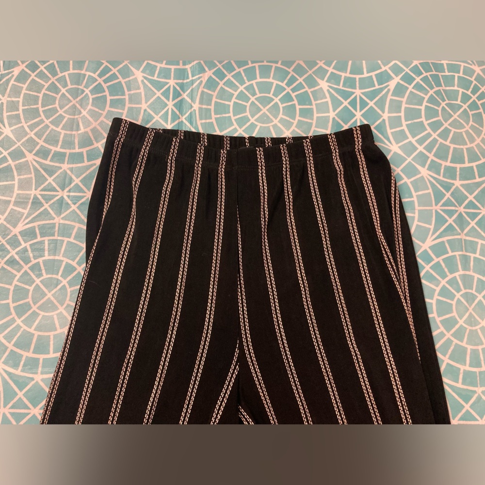 💛TODAY***$15***Vintage Citiknits elastic waist black&white striped palazzo pant - Picture 4 of 7